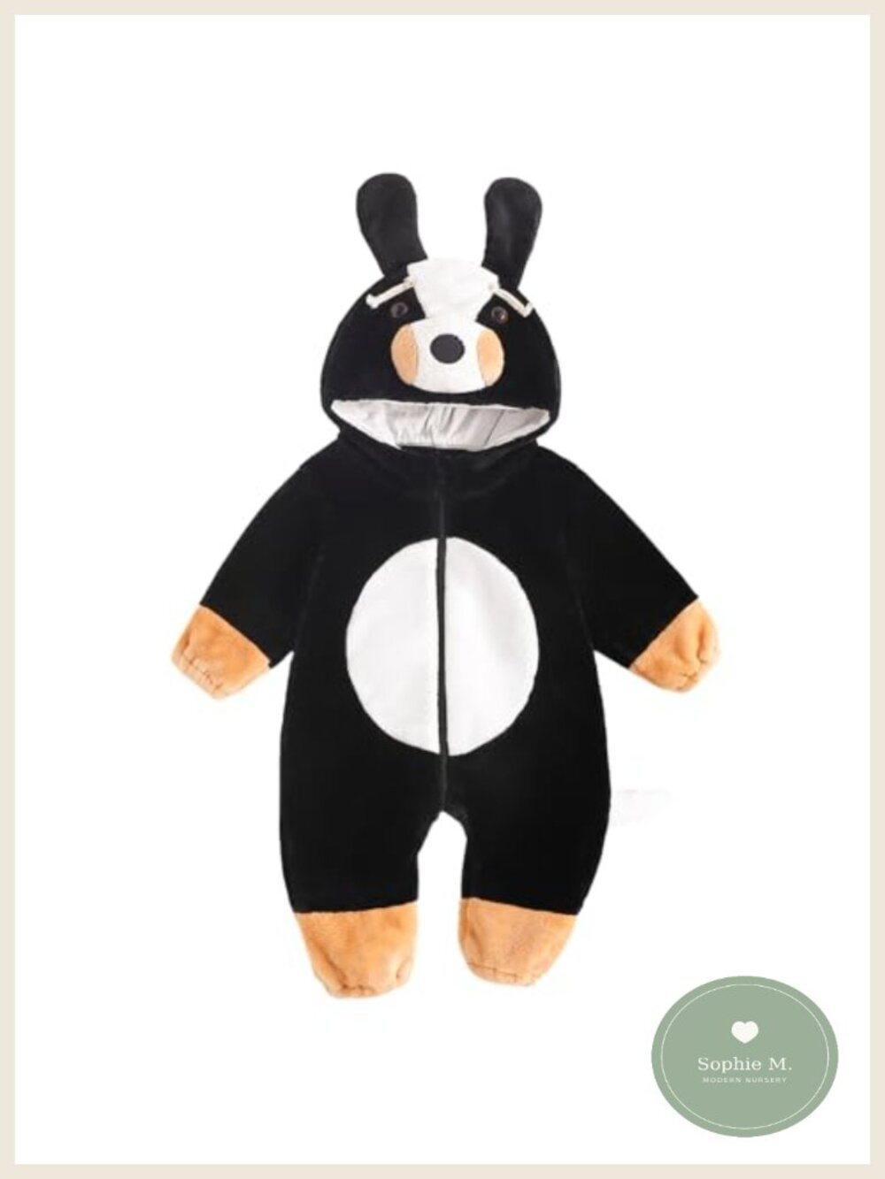 Toddler Bernese Mountain Dog Costume Hooded Jumpsuit Zipper Snowsuit Warm
